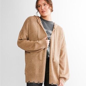 NEW Buckle Hooded Cardigan Sweater (Lg)